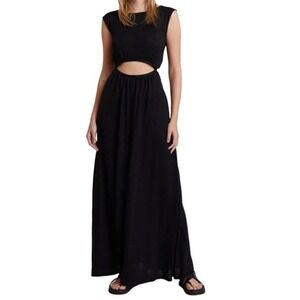 BEC + BRIDGE Black Cutout Sleeveless Jimi Maxi Dress‎ Women's Size 6 Linen Blend